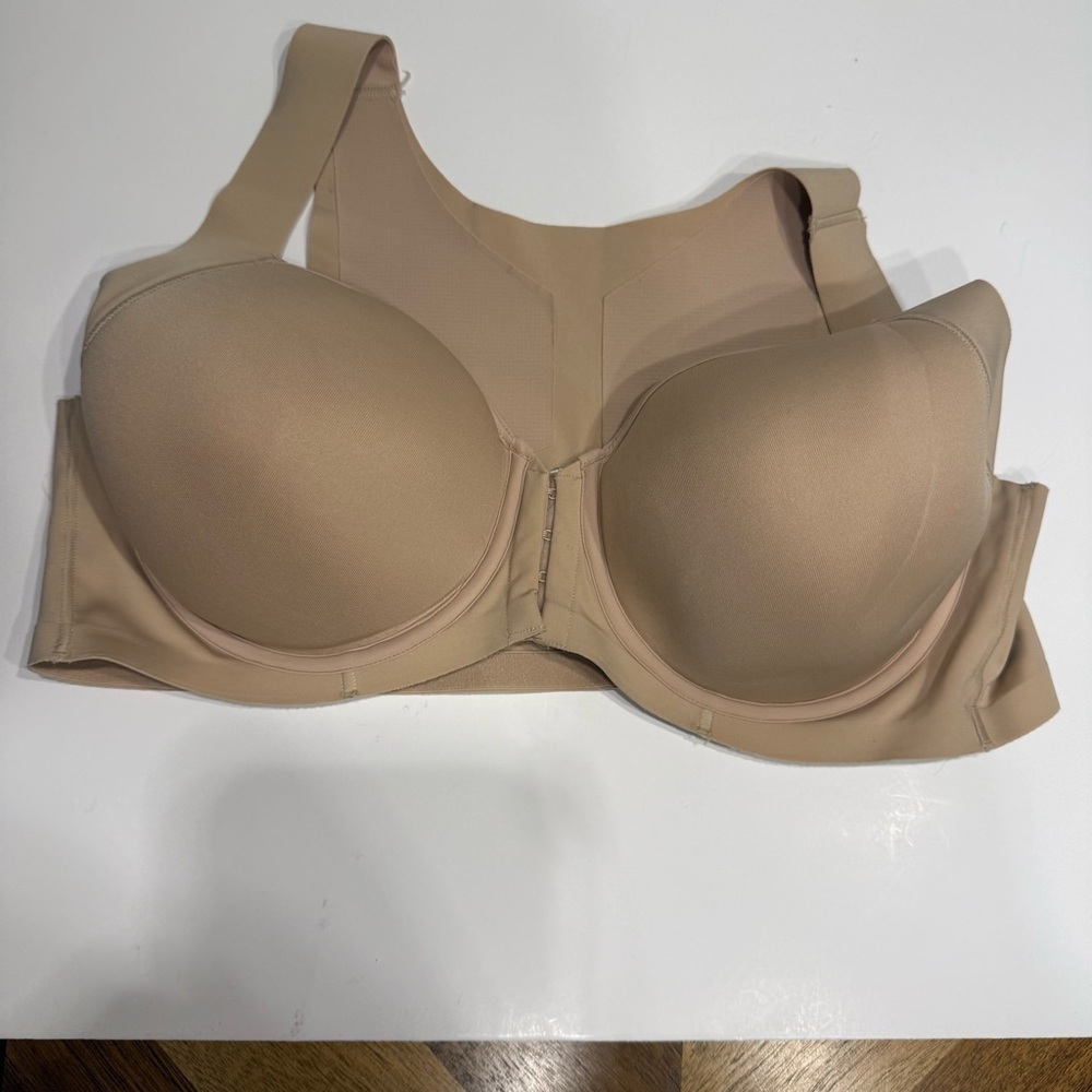 Bali Women's Nude front clasp racer back Seamless underwire Bra